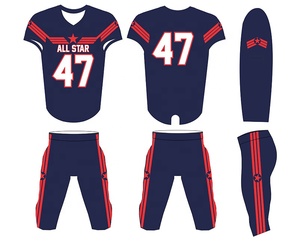 Uniformes de Fútbol Americano Anti-UV 100% Poliéster, Conjuntos de Manga Corta con Corte Automatizado y Servicio de Sublimación OEM - Product Image 2