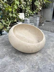ชามผลไม้คอนกรีตทรงกลมขนาดใหญ่แบบคลาสสิก เป็นมิตรกับสิ่งแวดล้อม งานฝีมือ ชามหินอ่อน พร้อมโลโก้สั่งทำพิเศษสำหรับตกแต่งบ้าน UO - Product Image 3