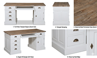 Bureau de travail contemporain en bois durable et écologique Ani avec tiroir à dossiers, finition naturelle, pour bureau à domicile et salle d'étude