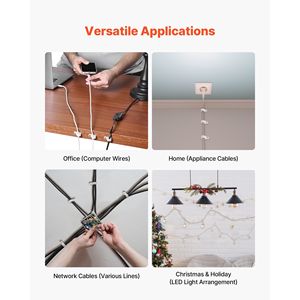 Morsetti per Cavi Tipo R 0,51mm, Confezione da 100, Fissaggio a Vite in Nylon, Clip Elettriche per Gestione Cavi - Product Image 6