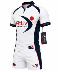 Ventes en gros d'ensembles d'uniformes de rugby pour adultes unisexes, vêtements de sport respirants et durables en polyester, design de logo personnalisé, sublimation - Product Image 5