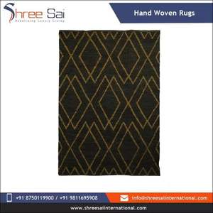 Tapis tissé en coton beige Shree Sai International, motif géométrique, fait main, tissage plat, lavable, décoration moderne pour la maison, best-seller - Product Image 2