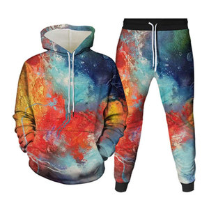 Conjunto Deportivo para Hombre y Mujer con Estampado Gráfico Multicolor, Sudadera con Capucha Sublimada, Ropa Deportiva Urbana para Parejas, Estilo Hip Hop - Product Image 4
