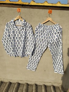 Jaipur Floral Print Cotton <b>Pajama</b> Set Women Handmade Loungewear, Summer Night <b>Suit</b> - Product Image 4