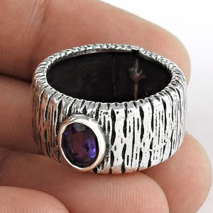 Natural Amethyst Gemstone Bohemian <b>Ring</b> Vintage And Unique Design Band Crafted From <b>925</b> Sterling <b>Silver</b> Wholesale Jewelry - Product Image 1