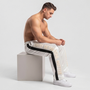 Pantalon de jogging d'hiver à taille élastique, broderie chenille, pyjama, vêtements de sport mi-lourds, 100% polyester, pantalon de sport pour homme - Product Image 4