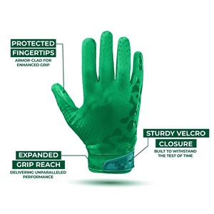 Fabricant de premier plan, service OEM, gants de football personnalisés, poignées antidérapantes, sangle de poignet réglable, fermeture à boucle et crochet, nouveau design, gants de sport - Product Image 4