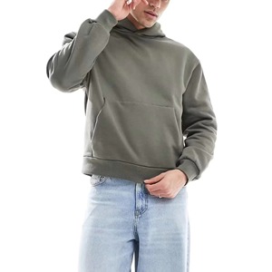 Sweat à capuche en coton pur épais pour homme, coupe oversize, effet délavé, tendance, commandes en gros à prix compétitif - Product Image 2
