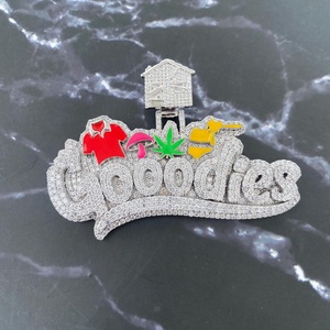 Collar con Colgante de Moissanita VVS Personalizado con Logotipo, Diseño Esmaltado Estilo Hip Hop, Plata de Ley 925, Joyería de Lujo, Regalo - Product Image 3