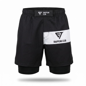 Customized Lightweight Durable MMA <b>Shorts</b> for Unisex Printed 100% Polyester OEM Rash Guard Customized Designs <b>Grappling</b> <b>Short</b> - Product Image 1