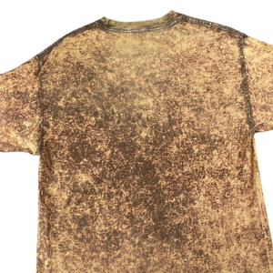 T-shirt vintage délavé marron pour homme, coupe classique, manches courtes, 100 % coton, logo personnalisé sur le devant, marque privée OEM, respirant - Product Image 1