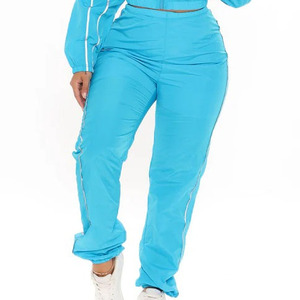 Survêtement décontracté à capuche 100 % coton personnalisé pour homme et femme, ensemble de jogging deux pièces noir à fermeture éclair intégrale, grande taille, couleur unie - Product Image 5