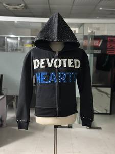 เสื้อฮู้ดซิปเต็มตัวแบบสั่งทำพิเศษ ตกแต่งด้วยหมุดติดตัวอักษร พรีเมียม เนื้อผ้าหนา สำหรับทุกเพศทุกวัย ผู้ผลิตเสื้อผ้าสตรีทแวร์ - Product Image 5