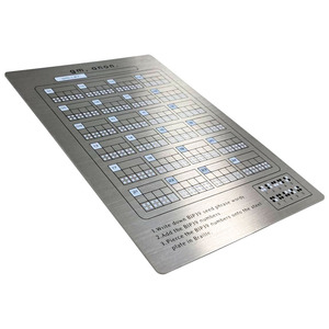 Plaque métallique rectangulaire personnalisée en acier inoxydable brossé, étanche, pour code mnémotechnique - Product Image 2