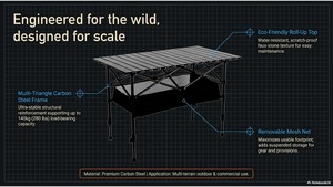 Table de pique-nique pliante en aluminium portable de haute qualité, design moderne, mobilier d'extérieur, écologique, durable, plusieurs tailles disponibles - Product Image 6