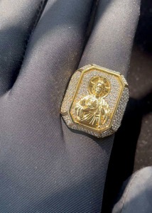 Bague unisexe hip-hop en or 9K 10K 14K 18K avec diamant naturel rond brillant certifié IGI, 0,50 gramme, pureté D, couleur blanche - Product Image 3