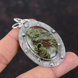 Pendentif pierre de sang naturelle Pendentif en argent sterling 925 pierre de sang naturelle Bijoux de créateur Pendentif pour femme Cadeau pour femme - Product Image 1