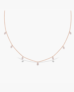 Collier ras-de-cou en or rose 14 carats avec pendentif goutte de 0,35 ct, bijoux de mariée délicats, chaîne pour femme, diamant de laboratoire couleur D VVS1 - Product Image 5