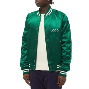 Chaquetas Varsity de Satén con Logotipo Personalizado al por Mayor, Chaqueta Casual de Lona con Cuello Alto y Manga Larga, Diseño Personalizado - Product Image 6