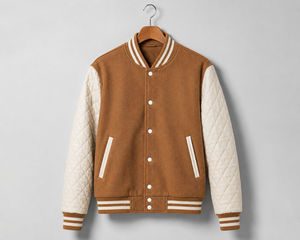 Chaqueta Varsity Unisex de Lana/Viscosa, Cuello Redondo Informal, Corte Regular, Color Sólido, Cierre de Pullover, Ropa de Invierno, con Capucha, Reversible - Product Image 1