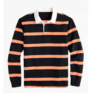 Camiseta de Rugby Casual Personalizada de Alta Calidad para Hombre, Jersey de Manga Larga con Cuello, 100% Algodón, Ropa Deportiva Transpirable y Ecológica - Product Image 6