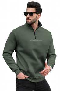 เสื้อสเวตเชิ้ตผู้ชายสีเขียวมะกอกแบบครึ่งซิป ยี่ห้อ ONETEN APPARELS คอตั้ง สวมใส่สบาย - Product Image 6