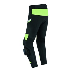 Pantalon de moto pour hommes, noir, vert néon, genouillères de protection, respirant, toutes saisons, vêtements de course pour adultes - Product Image 4