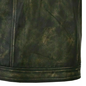 Gilet de motard en cuir véritable pour homme, style décontracté chic, col en V vintage personnalisé, résistant aux abrasions, vêtement d'extérieur pour l'automne - Product Image 4