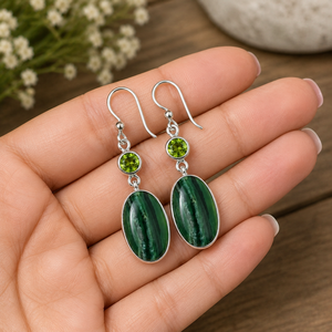 Wholesale Third Party Certified Natural Green Serpentine Peridot 925 Sterling <b>Silver</b> Bezel Set Dangle Drop <b>Earrings</b> Handmade - Product Image 6