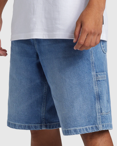 Pantalones Cortos de Lona Tejida de Alta Calidad, Pantalones Casuales Azules de Cintura Alta, Cintura Elástica, Secado Rápido para Hombre, 180g - Product Image 1