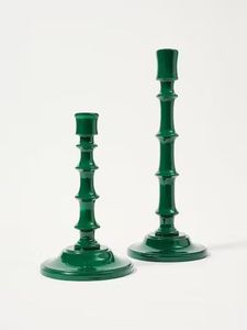 ชุดเชิงเทียนเหล็กสีเขียวด้านของแมตต์ กรีน จำนวน 2 ชิ้น สำหรับตกแต่งบ้าน - Product Image 4