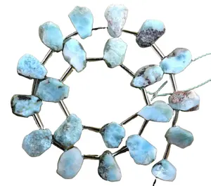 อัญมณีลาริมาร์ธรรมชาติ21ชิ้นเครื่องประดับหยาบหยาบอัญมณีสีฟ้าคอลเลกชันสไตล์ตัด - Product Image 1