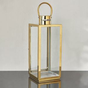 Dernières décorations pour la maison, bougeoir en métal doré brillant classique et durable, panneaux en verre pour Noël - Product Image 4