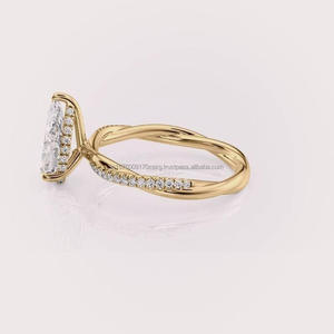 Anillo de compromiso de moissanita de calidad de exportación, joyería de moda para mujer, regalo de boda disponible a calidad y precio de exportación. - Product Image 6