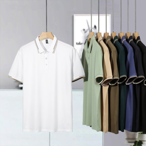 เสื้อโปโลชายสีน้ำตาล ผ้าฝ้าย แขนสั้น สีพื้น เรียบง่าย ระบายอากาศได้ดี ผ้าอ๊อกซ์ฟอร์ด ทรงปกติ ติดกระดุม - Product Image 3