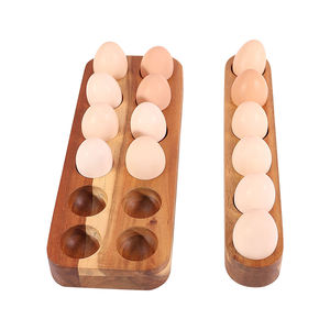 Ensemble de supports à œufs en bois avec 10 emplacements pour le rangement et la présentation, utilisation en cuisine, taille/style personnalisable, respectueux de l'environnement, compatible lave-vaisselle et congélateur - Product Image 4
