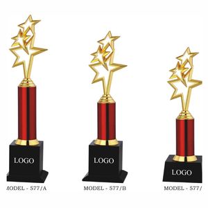 Exquisite Brass Star Shaped Dial Corporate Recognition <b>Trophy</b> Shining In Golden Hue For Annual Employee Achievement Ceremonies - Product Image 1