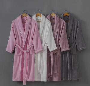 Peignoirs 100% coton éponge, qualité spa, pour femmes et hommes, absorbants, parfaits pour la plage - Product Image 1