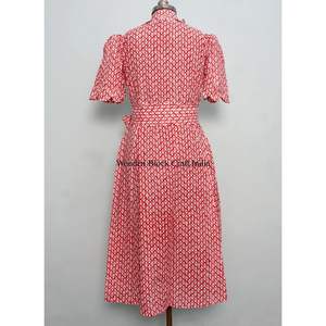 Robe mini en coton indien faite à la main pour femmes, imprimé floral fait main, style quotidien mignon, robe décontractée pour les fêtes - Product Image 6