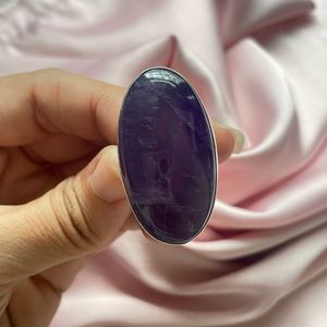 Bague en améthyste faite à la main, en argent sterling 925, grande pierre précieuse, bijoux de luxe, bague élégante, cadeau pour femme, bijoux fins - Product Image 6