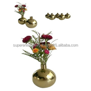 Jarrón de latón dorado moderno hecho a mano con mango decorativo para la decoración de la Mesa del hogar florero y macetas decorativas florales elegantes - Product Image 6