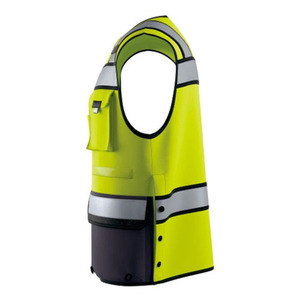 Chaleco de Seguridad Amarillo de Alta Visibilidad con Franjas Reflectantes, Cierre de Cremallera y Múltiples Bolsillos - Product Image 3