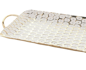 Bandeja de Servir Estilo Americano de Aluminio con Asa, Superficie Texturizada con Logotipo Personalizado para Presentación de Comida y Decoración en Bodas - Product Image 5