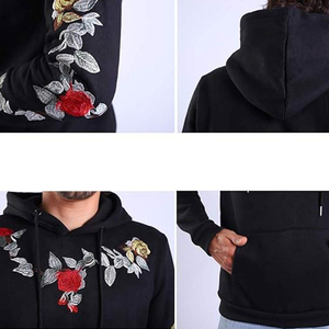 High Quality Best <b>Sale</b> Street Style Custom Embroidery Design Fleece 100% Cotton Pocket Hoodie Sweatshirts Long Sleeve Men - Product Image 6