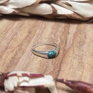 Minimalist <b>Turquoise</b> <b>Ring</b> Brass Finger <b>Ring</b> Women Silver Plated Ethnic Jewelry Dainty Bands <b>Ring</b>[Wholesale/OEM/ODM] - Product Image 3