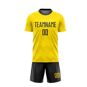High-performance Custom Gold And Black Soccer Jersey Ventilated Mesh Panel Inserts Sublimation Uniform Wear - Product Image 4