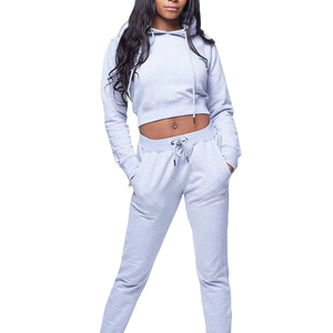 Private Label solid two piece set hooded jacket pants are available from an OEM Factory with Factory Direct B2B pricing. - Product Image 1