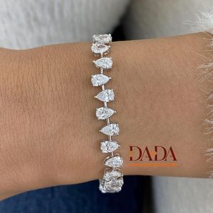 สร้อยข้อมือลูกแพร์สุดพิเศษสำหรับผู้หญิงสร้อยข้อมือเพชรสำหรับปลูกในห้องปฏิบัติการสร้อยข้อมือเชื่อมเพชรตะวันออกแบบตะวันตกสุดหรูเครื่องประดับที่ดี - Product Image 1