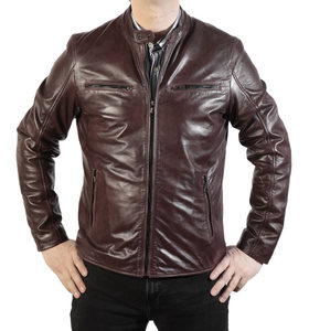 <b>Men's</b> Fashion Lamb Leather Jacket with Zipper Stand Collar All Colors Available Coating Process jacket for <b>men</b> - Product Image 3