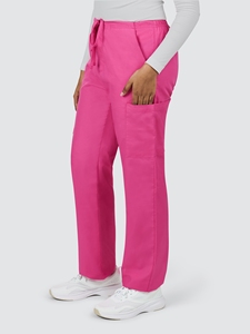 Ensemble de blouses médicales roses pour femmes, col en V, avec poches, uniformes d'hôpital, tissu tissé en coton et polyester - Product Image 2
